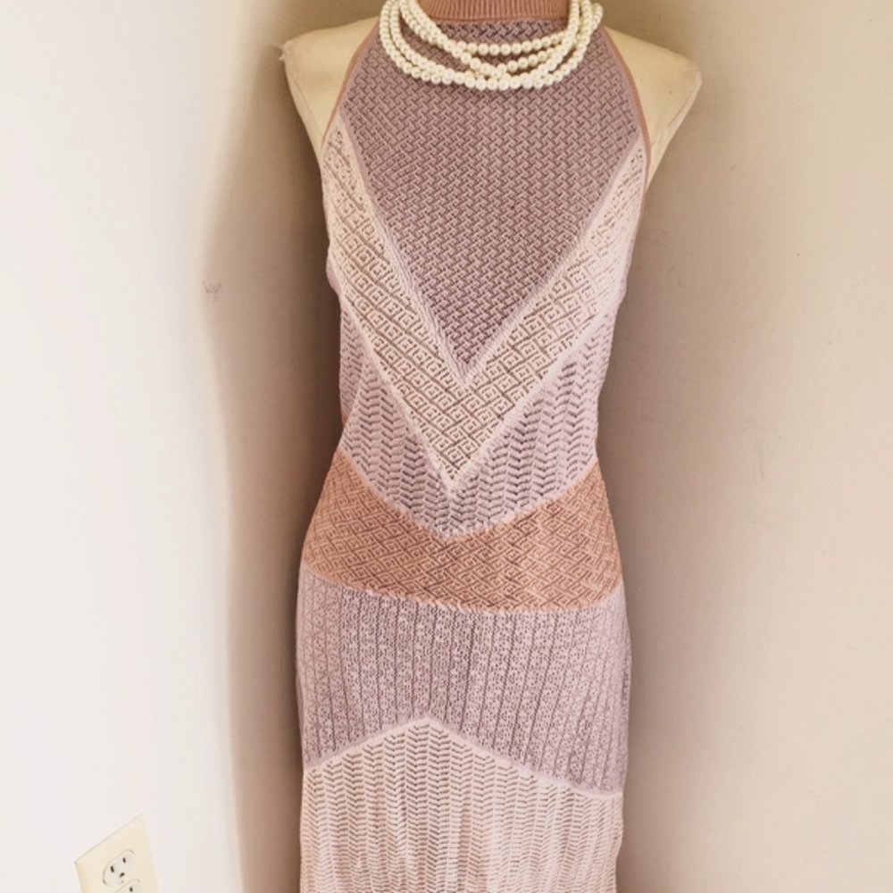 VENUS Beige Taupe Knit Maxi Dress